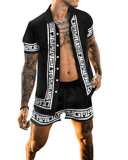 Ensemble Homme Coton Manches Courtes et Short Confortable - Foivo