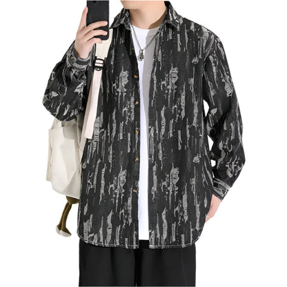 Chemise Homme Manches Longues Peinture Originale - BlxckFR