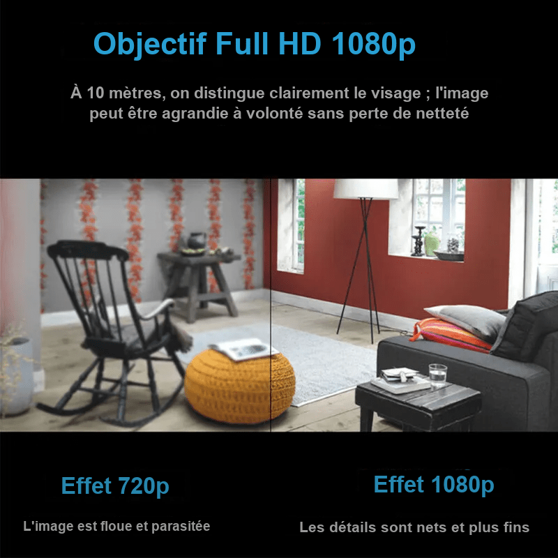 Caméra de surveillance WiFi Mini 1080p HD Vision nocturne
