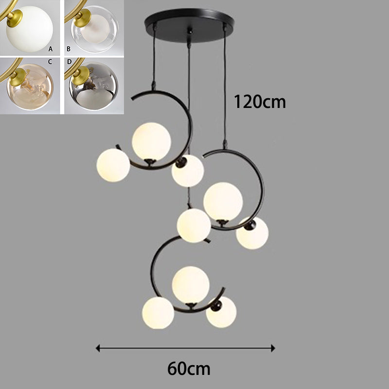 Luminaire Suspendu Élégant – Lampe LED en Verre Transparent pour Intérieur