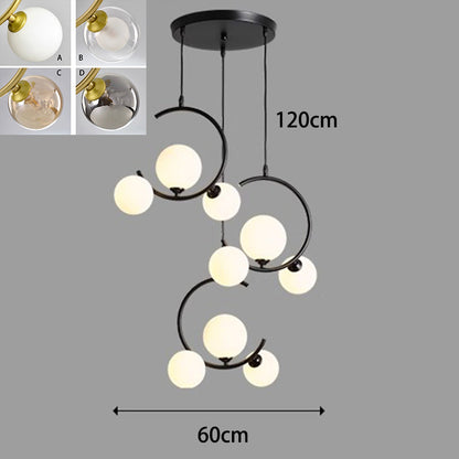Luminaire Suspendu Élégant – Lampe LED en Verre Transparent pour Intérieur