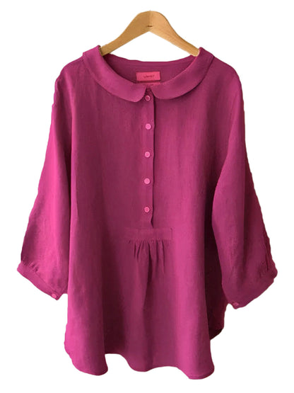 Blouse Lin Élégante Manches Longues