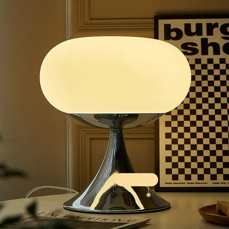 Lampe de Bureau Rétro Chic - Suspension en Verre et Acier, Style Industriel - Foivo
