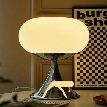 Lampe de Bureau Rétro Chic - Suspension en Verre et Acier, Style Industriel - Foivo