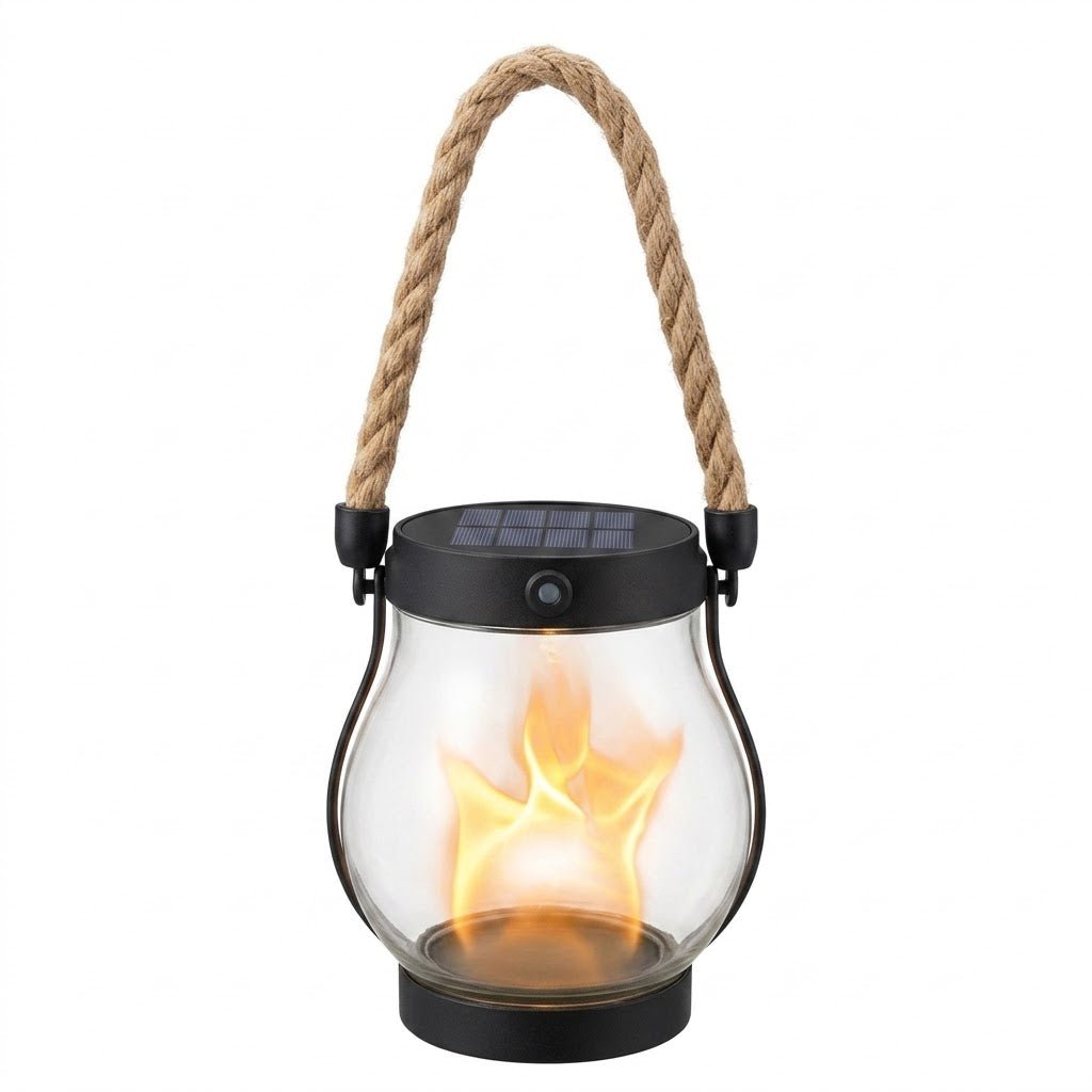 Lampe Solaire Extérieur LED Effet Flamme Design Moderne