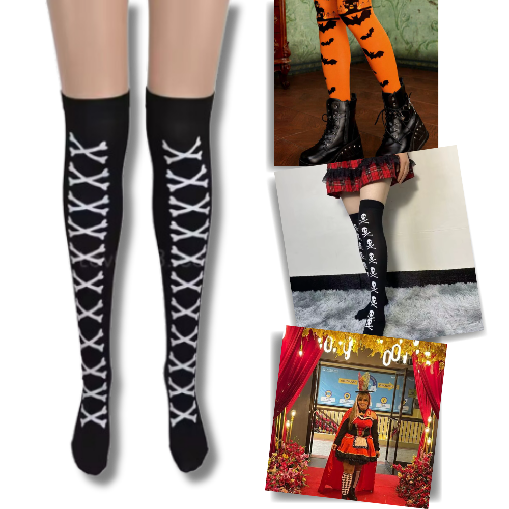 Chaussettes de sport compression éclatantes pour Halloween - blxckfr