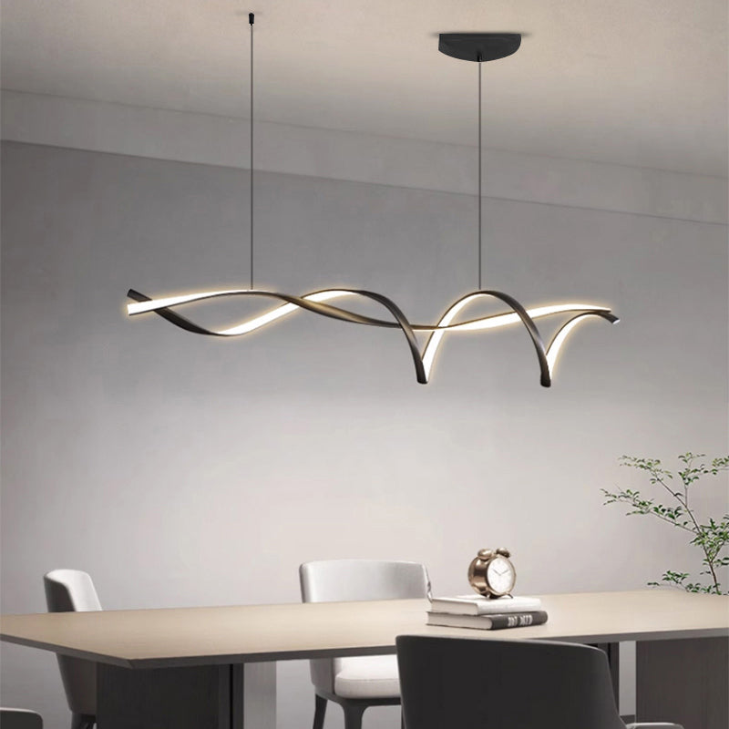 Lumière Suspendue LED Noire Élégante - Foivo