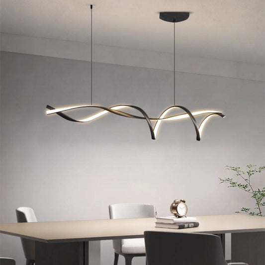 Lumière Suspendue LED Noire Élégante - Foivo