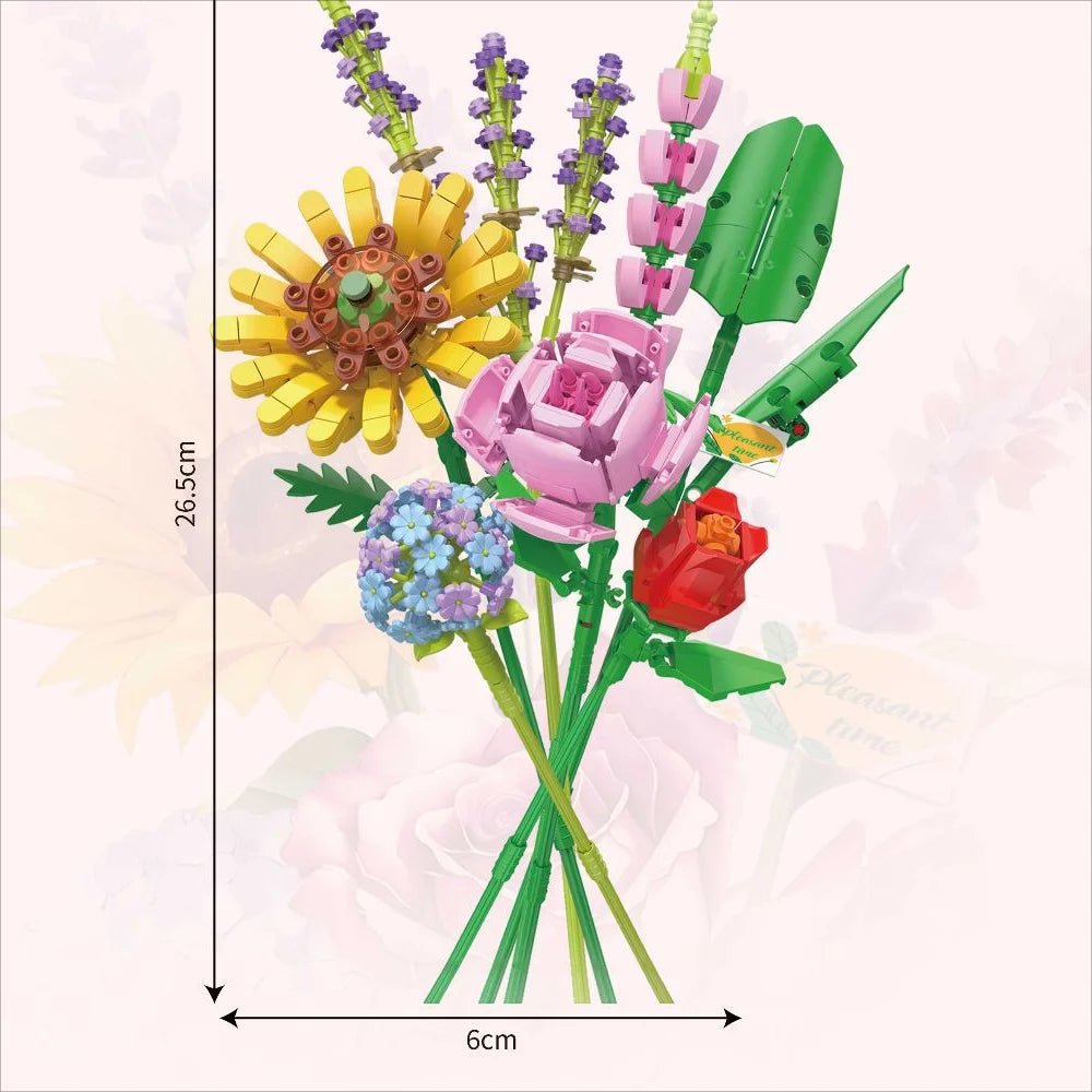 Jeux de Construction Florale 3D avec Fleur de Neige