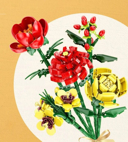 Jeux de Construction Florale 3D avec Fleur de Neige