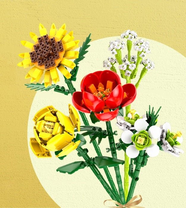 Jeux de Construction Florale 3D avec Fleur de Neige