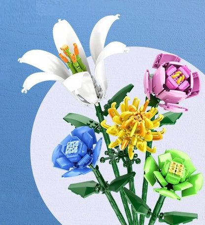 Jeux de Construction Florale 3D avec Fleur de Neige