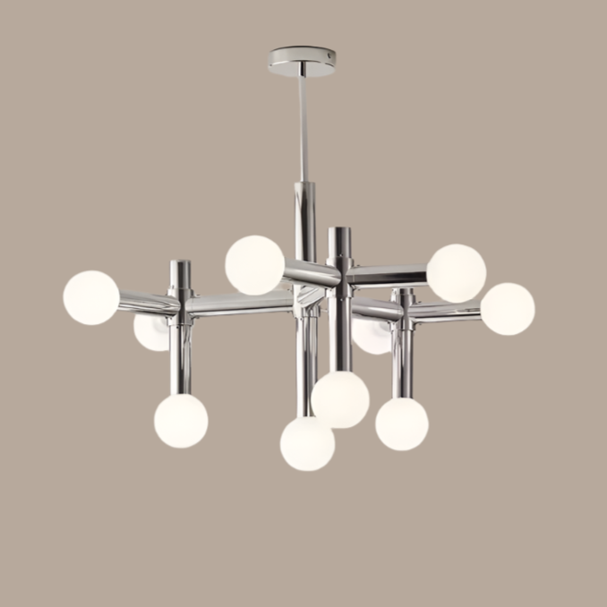Luminaire Suspendu en Verre – Boules de Verre Élégantes et Chrome Brillant