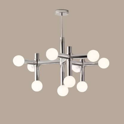 Luminaire Suspendu en Verre – Boules de Verre Élégantes et Chrome Brillant