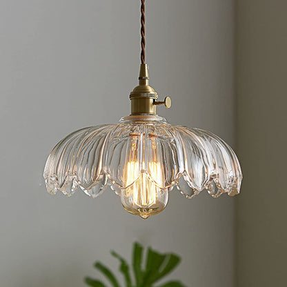 Lampe Suspendue Élégante en Verre et Cuivre