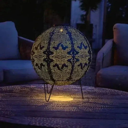 Lanterne Solaire Décorative Extérieur – Éclairage Jardin avec Imprimé Exotique - Foivo