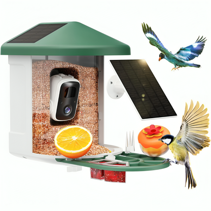 Caméra d'alimentation pour oiseaux Solaire Intelligente - BlxckFR