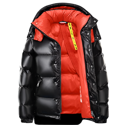 Veste à capuche shiny avec fermeture éclair zippée → Veste à capuche Flashée Zippée