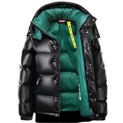 Veste à capuche shiny avec fermeture éclair zippée → Veste à capuche Flashée Zippée