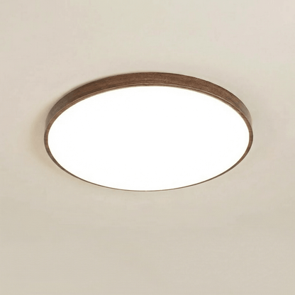 Plafonnier LED Rond cm Bois Style Moderne - Foivo