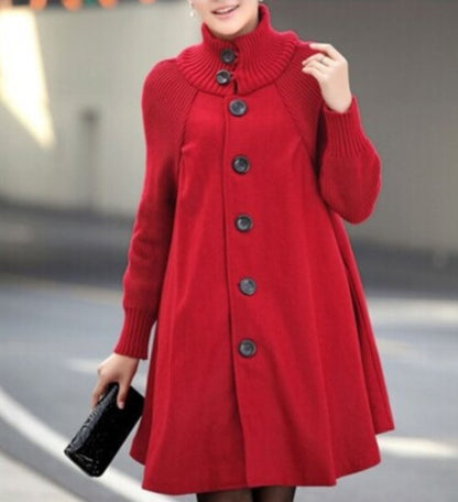 Manteau Femme Col Montant Élégant