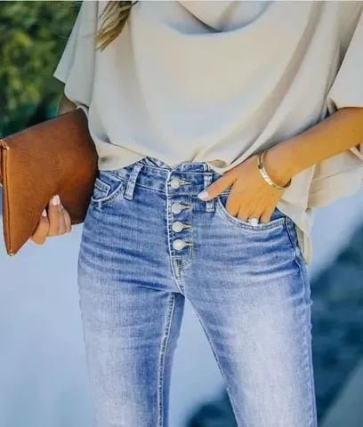Pantalon Jeans Haut de Gamme Élastique pour Femmes - BlxckFR