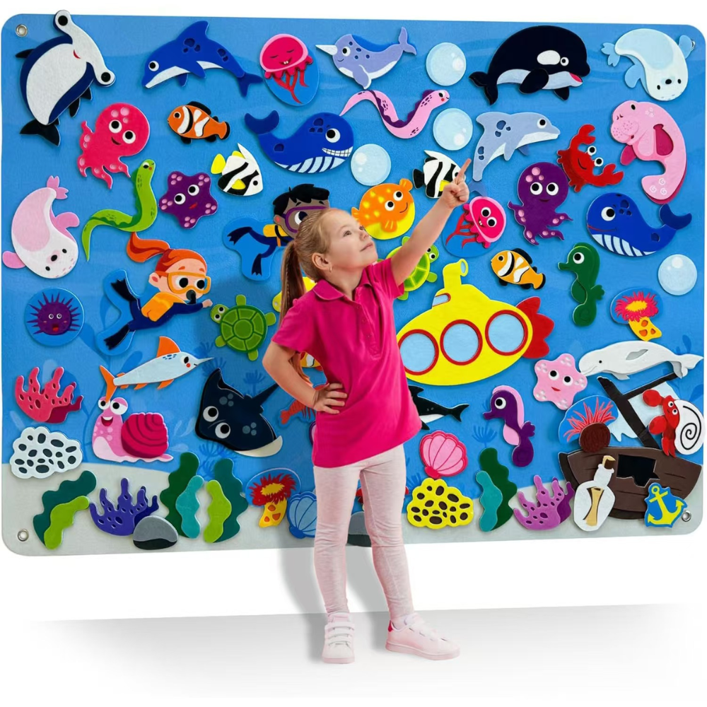 Tableau Éducatif Felt Animalier Enfant