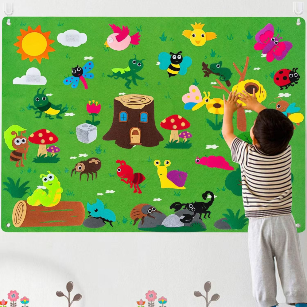 Tableau Éducatif Felt Animalier Enfant