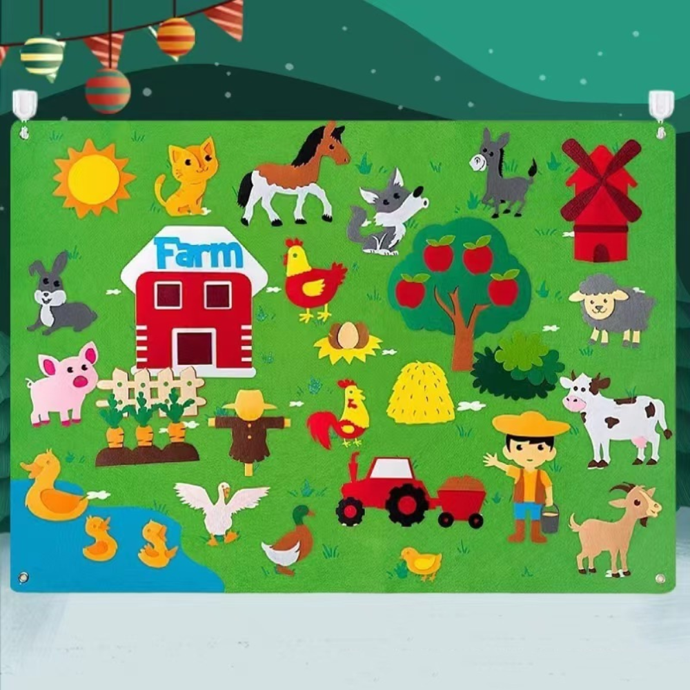 Tableau Éducatif Felt Animalier Enfant - BlxckFR
