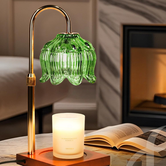 Lampe Chauffe-Bougie Décorative en Verre Floral pour la Maison - BlxckFR
