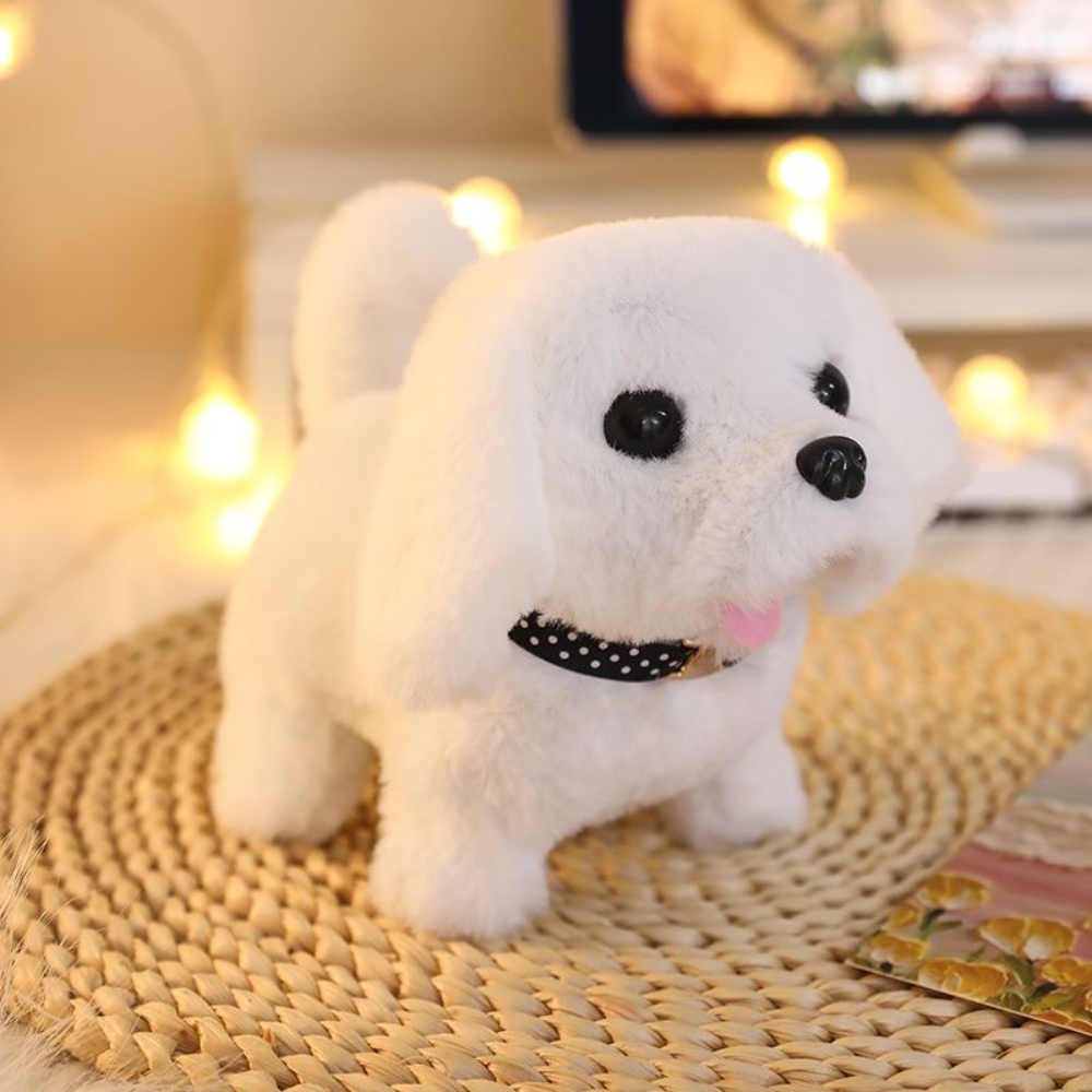 Chien Robot Interactif En Peluche – Marche, Aboie, Remue La Queue – Jouet Réaliste Pour Enfants Et Adultes