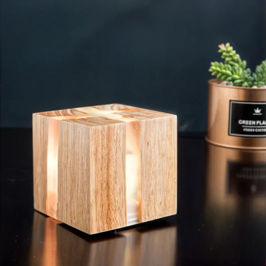 Lampe de table design bois éraillé - BlxckFR