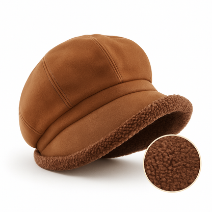 Chapeau Hiver Velours Doux avec Bordure Polaire
