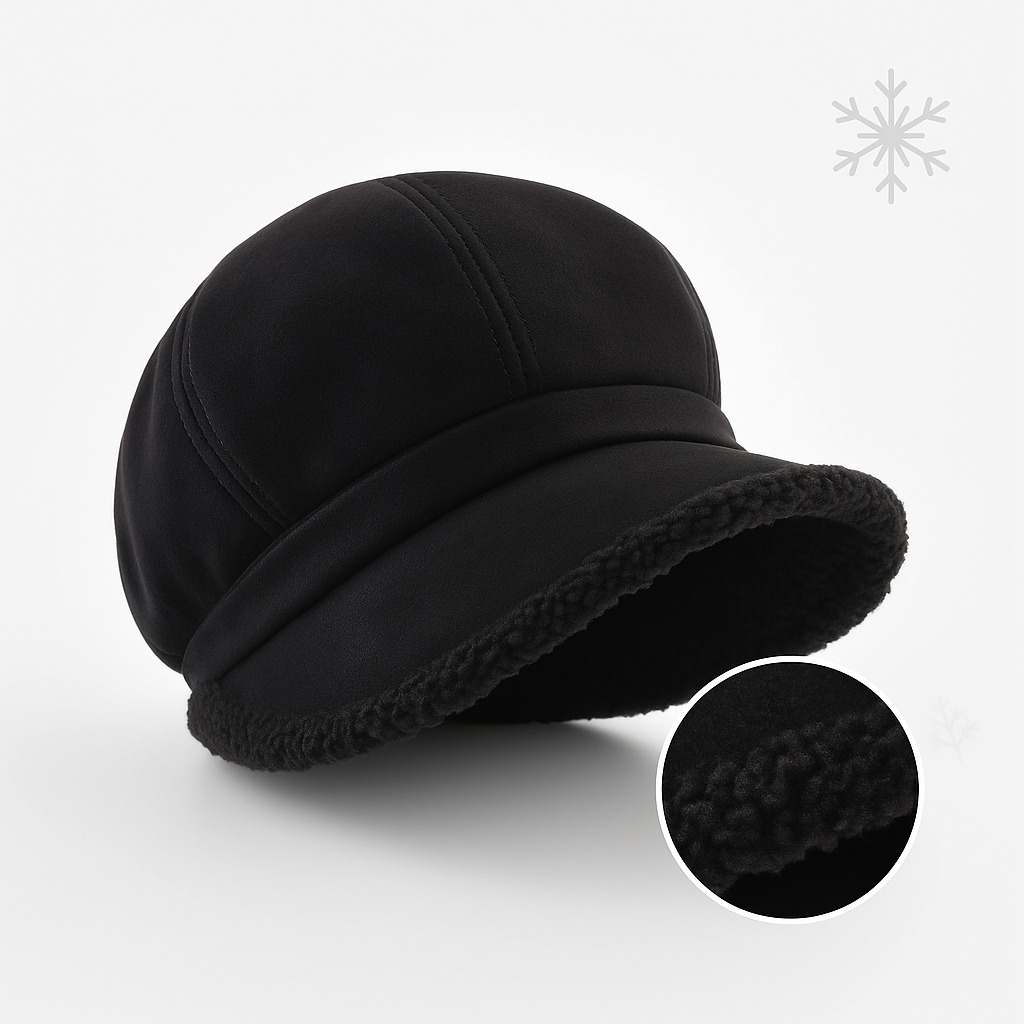 Chapeau Hiver Velours Doux avec Bordure Polaire
