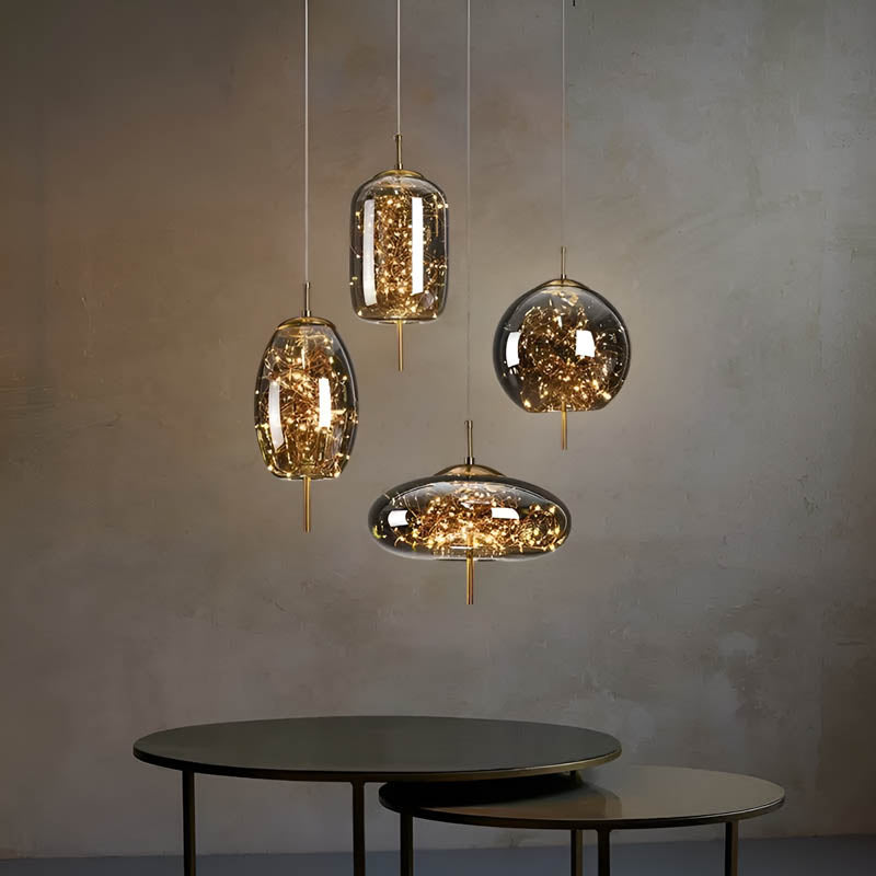 Lampe Plafond Design Verre Fumé LED - Foivo
