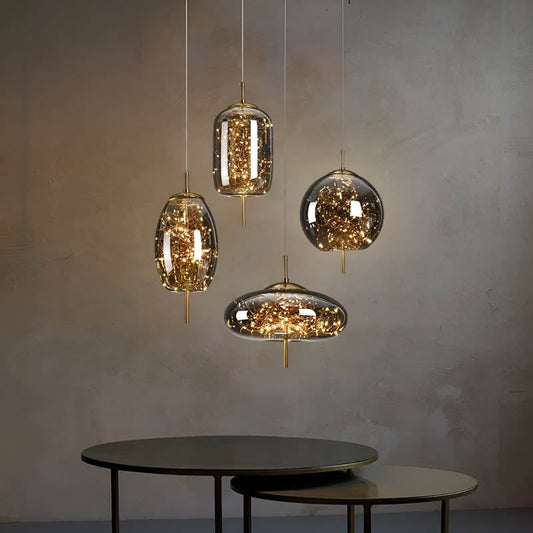 Lampe Plafond Design Verre Fumé LED - Foivo