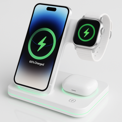 Station de Recharge Sans Fil pour Téléphone Montre Écouteurs