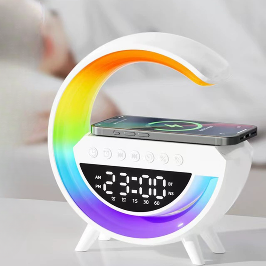 Lampe LED Élégante avec Charge Sans Fil et Horloge - BlxckFR