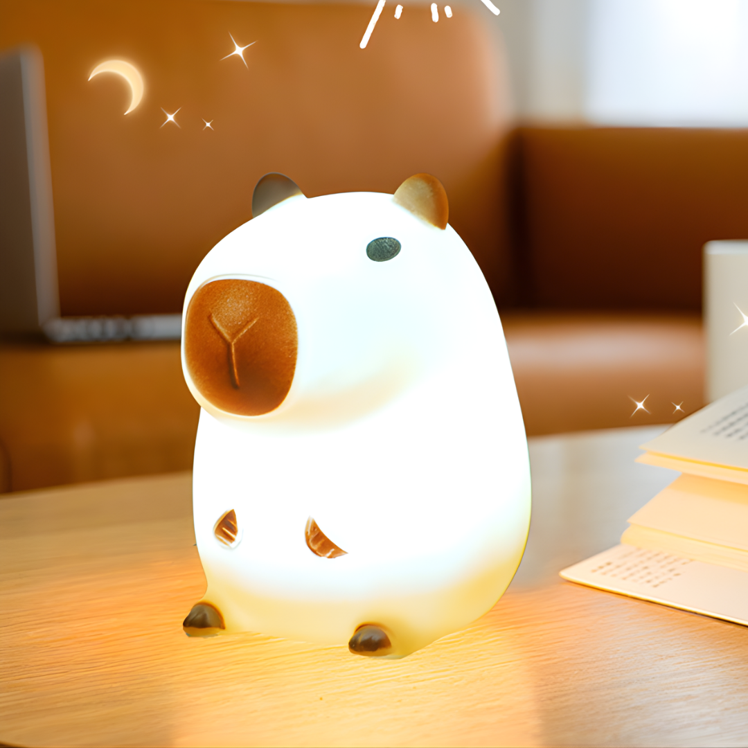 Lampe de Nuit Capybara Réglable en Silicone Doux