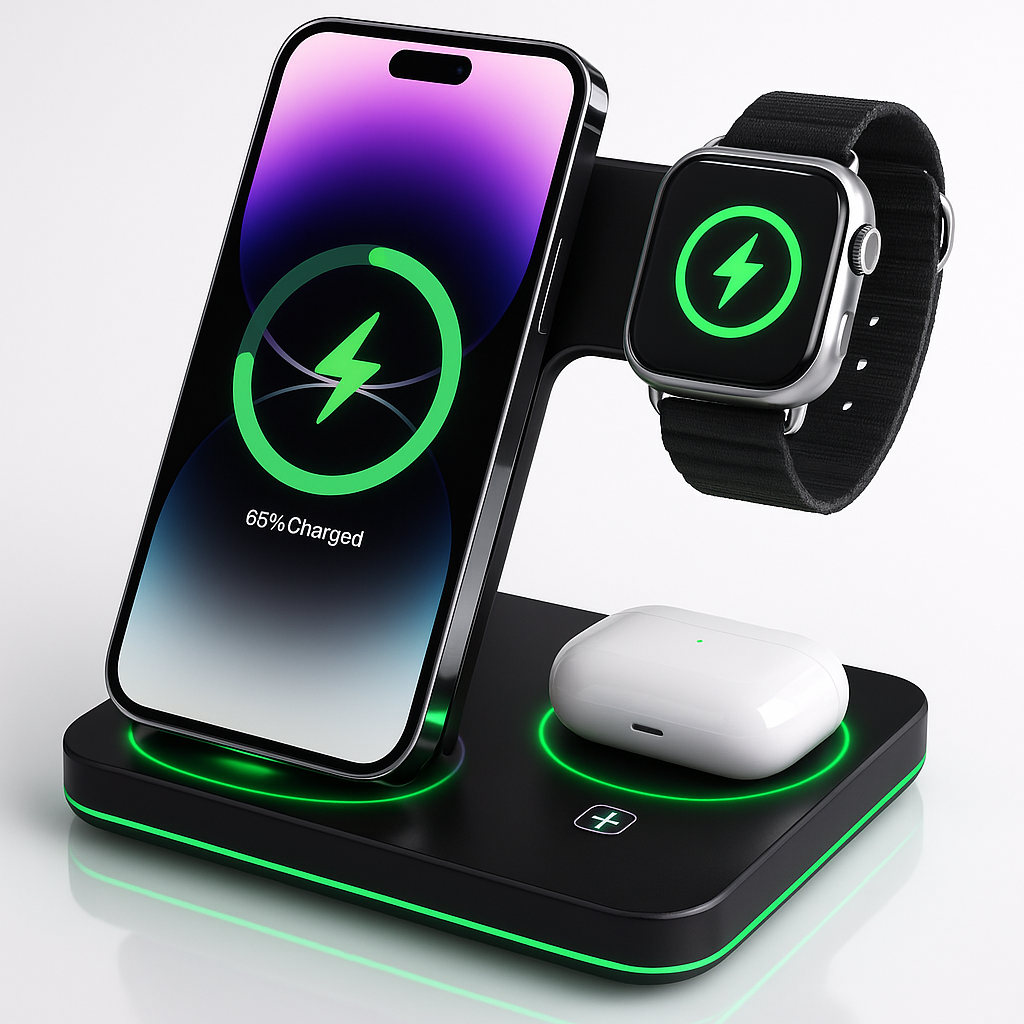 Station de Recharge Sans Fil pour Téléphone Montre Écouteurs - BlxckFR