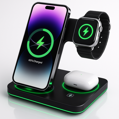 Station de Recharge Sans Fil pour Téléphone Montre Écouteurs - BlxckFR