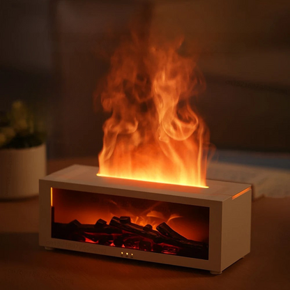 Humidificateur d'Air avec Effet Flamme et Diffuseur de Parfum