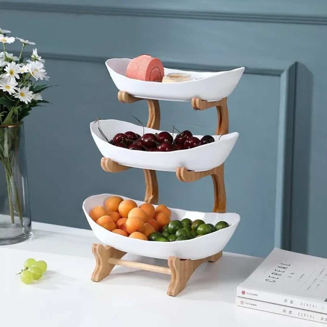 Bol à Fruits Bois Design Élégant