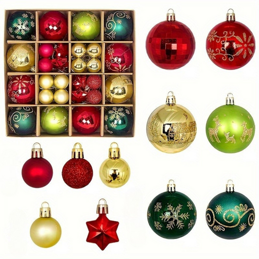 Boules de Noël en Plastique Résistantes - Décorations de Sapin Colorées - blxckfr