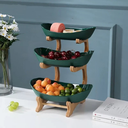 Bol à Fruits Bois Design Élégant