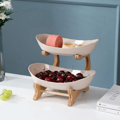 Bol à Fruits Bois Design Élégant