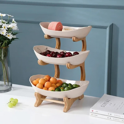 Bol à Fruits Bois Design Élégant