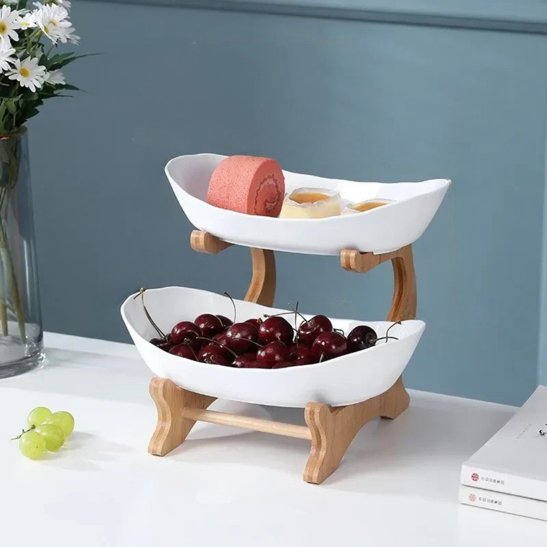 Bol à Fruits Bois Design Élégant