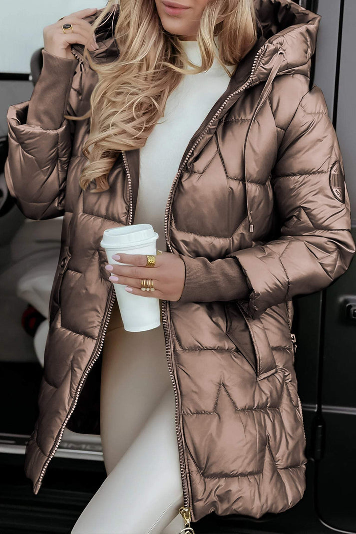 Manteau Hiver Douillet Quilté avec Poches