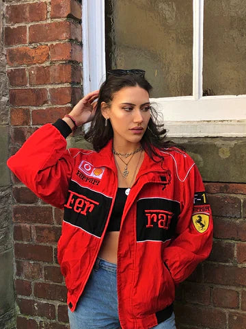 Veste de Sport Féminine Large avec Bandes Colorées - blxckfr